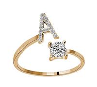 Rings Moonstone Ring Rhinestone Set Zirconia Open Adjustable Rings Jewellery Accessories Gifts Elegant Diamond Rings for Women Finger Rings Chain Shirt, Einheitsgröße, Metal, No Gemstone