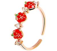 Rings Red Strawberry Trendy Rings Party Jewelry Accessories for Daily Jewellery Decor Practical