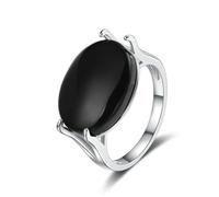 Rings Ring Jewellery Women Men 13 * 18Mm Balck Agate Ring Oval Natural Stone Jewelry For Man Women Party Christmas 9 Oval