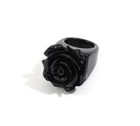 Rings Ring Jewellery Women Men Black White Pink Flower Acrylic Square Ring Geometric Chunky Rings For Women Girls Black