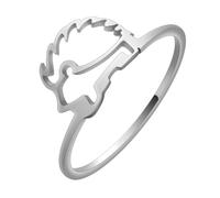 Rings Ring Jewellery Women Men Cute Hedgehog Ring Simple Hollow Geometry Retro Party Geometry Simple Punk Wedding Steel Color