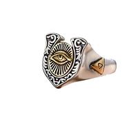 Rings Ring Jewellery Women Men Retro Eye Of Providence Ring For Men Golden Color Punk Gothic Adjustable Ring Rock Handmade Unisex Jewelry Accessories Man Resizable Mr034