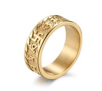 Rings Ring Jewellery Women Men Retro Six-Character Men'S Ring Retro Ethnic Style Hand Jewelry 11 Gold