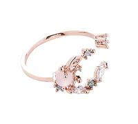 Rings Simple Stone Flower Ring Pink Stackable Flowers Stone Red Rings Open Elegant Ring O Finger Rings Assortment Petrol, Einheitsgröße, Metal, No Gemstone