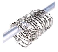 Rings, Stainless Steel Rustproof Curtain Hooks with 5cm Inner Diameter for Bathroom, Kitchen, Wardrobe, Metal Grommet Hooks (Silver, 12 Pcs)(Silver)