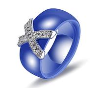 Rings White Black Ceramic Plus Cubic Zirconia For Women Gold Color Wedding Ring Engagement Jewelry