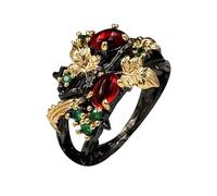 Rings with Pleat Hooks for Women Statement Ring Engraved Hollow Golden Leaf Earrings Rings Silver, 10, Copper, No Gemstone