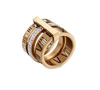 Rings Women Set News Fashion Stackable Rings Jewelry Inlaid Zircon Stainless Steel Roman Numeral Ring Women Men'S (F, One Size)
