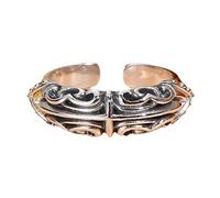 Ringschmuck, S925 Silber Cross Ring, 8mm Gothic Vintage Open Verstellbarer Kreuzring, Silber, 9