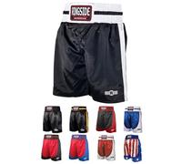 Ringside Pro-Style Boxing Trunks, Black/Red, S