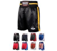 Ringside Pro-Style Boxing Trunks, Satin Boxing Shorts for Men and Women, Ideal for Boxing, MMA, Muay Thai, Kickboxing, Competition, Training, and Workout, Boxing Equipment, Black/Gold, Youth Small,