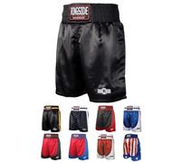Ringside Pro-Style Boxing Trunks, Satin Shorts for Men and Women, Ideal for Boxing, MMA, Muay Thai, Black, L