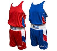 Ringside unisex-adult Reversible Boxing Competition Outfit, Reversible Red/Blue, S