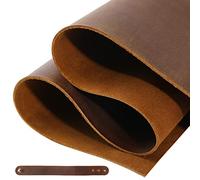 RingSun 12''X24'' Genuine Leather Sheets for Crafts Full Grain Leather Tooling Leather (2mm) Thick Cowhide Leather Pieces Square, Dark Brown