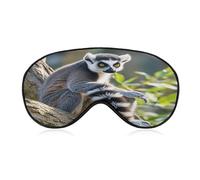 Ringtailed Lemur Eye Mask Sleep Mask for Side Sleeper Women Men Pressure-Free & Light Block-Out Blindfold Soft Comfortable Eye Covers Breathable Blindfold Adjustable