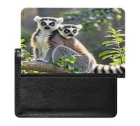 Ringtailed Lemur Passport Holder with Card Slots Portable Passport Cover Compact Waterproof Passports Protector