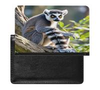 Ringtailed Lemur Passport Holder with Card Slots Portable Passport Cover Compact Waterproof Passports Protector