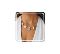 RINHOO Gold Charm Necklace for Women Ceramic Pendant Heart Pearl Pepper Conch Paperclip Chain Necklace Adjustable Jewelry, adjustable, Metal, No Gemstone