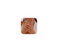 RINHOO Gold Chunky Rings Set for Women Braided Twisted Round Rings Adjustable Stackable Open Rings Band Statement Jewelry, Metal, No Gemstone