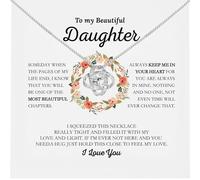RINHOO To My Daughter Necklaces From Mom, Arctic Angel Necklace Daughter Necklace From Dad, Gifts For Daughters From Mothers, Gifts For Daughter From Dad, Love Knot Necklaces For Daughter, Brass