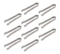 Rink Drink 10x Stainless Steel Ice Tongs - 17cm - Kitchen Bar Serving Pincers in Silver | Size: 10 Pack Rink Drink Silver 10 Pack