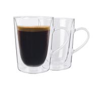 Rink Drink 285Ml Double Walled Coffee Glasses - Set Of 2 - Heat Resistant Glass Coffee Mugs Latte Cappuccino Cup Tea Glass Mugs