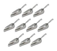 Rink Drink 3.5oz Aluminium Ice Scoops - 10x Metal Kitchen Wedding Party Bar Pick n Mix Sweet Cart Flour Powder Chip Animal Feed Dog Food Grain Scooper Shovel Spoon