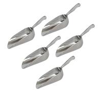 Rink Drink 3.5oz Aluminium Ice Scoops - 5X Metal Kitchen Wedding Party Bar Pick n Mix Sweet Cart Flour Powder Chip Animal Feed Dog Food Grain Scooper Shovel Spoon