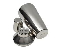 Rink Drink 3Pc Manhattan Cocktail Shaker Set - 500Ml Cocktail Making Shaker With Built In Strainer, Stainless Steel Muddler