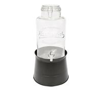 Rink Drink Glass Drinks Dispenser with Tap & Black Bucket Stand - 6.5L, Black