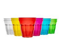 Rink Drink Coloured Plastic Tumblers - 250Ml - 6 Colours - Pack Of 12