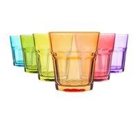 Rink Drink Coloured Water Glasses - 305Ml - 6 Colours - Pack Of 6