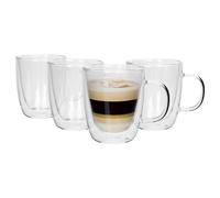 Rink Drink Double-Walled Glass Coffee Cups Set - 386ml - Pack of 4 in Clear Rink Drink Clear