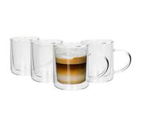 Rink Drink Double-Walled Glass Mugs Set - 360Ml - Pack Of 4