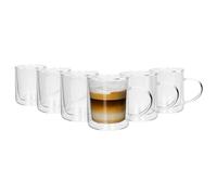 Double-Walled Glass Mugs Set - 360ml - Pack of 6 Rink Drink Clear One Size