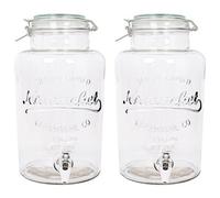 Rink Drink Glass Drinks Dispensers With Tap - 6.5L - Pack Of 2