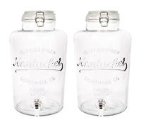 Rink Drink Glass Drinks Dispensers With Tap - 8.7L - Pack Of 2