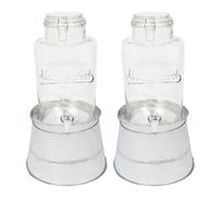 Rink Drink Glass Drinks Dispensers with Tap & Bucket Stand - 6.5L - 2pk in Silver Rink Drink Silver