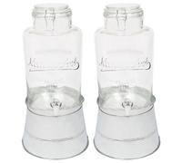 Rink Drink Glass Drinks Dispensers with Tap & Bucket Stand - 8.7L - 2pk in Silver Rink Drink Silver