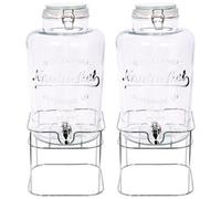 Rink Drink Glass Drinks Dispensers With Tap & Stand - Chrome - 8.7L - Pack Of 2
