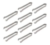 Rink Drink Stainless Steel Ice Tongs - 17cm - 10x Small Mini Silver Metal Kitchen Wedding Cocktail Party Bar Pick n Mix Sweet Candy Food Sugar Buffet Serving Tweezers Pincers
