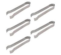Rink Drink Stainless Steel Ice Tongs - 17cm - 5X Small Mini Silver Metal Kitchen Wedding Cocktail Party Bar Pick n Mix Sweet Candy Food Sugar Buffet Serving Tweezers Pincers