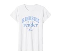 Rinkside Reader Hockey Romance Book Lover Team Design Value Graphic T-Shirt, Women, White, XL