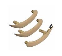 RINKTEEA Door Handle Covers for X3 for F25 for X4 F26 2010-2016 Interior Door Armrest Panel Pull Car Inner Handle Leather Cover Trim(RHD Set Beige)