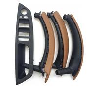 RINKTEEA Door Handle Covers for X5 for X6 E70 E71 2007-2014 LHD RHD 7PCS Interior Door Window Switch Panel Pull Handle with Leather Cover(Sattle Brown,LHD)