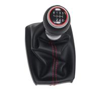 RINKTEEA Gear Knob for A4 8E B6 B7 2000 2001 2002 2003 2004 2005 2006 2007 2008 Chrome Gear Shift Knob Boot Gaitor(R123456 Red Line)