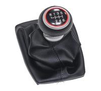RINKTEEA Gear Knob for A4 8E B6 B7 2000 2001 2002 2003 2004 2005 2006 2007 2008 Chrome Gear Shift Knob Boot Gaitor(R123456 Black Line)