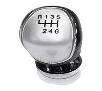 RINKTEEA Gear Knob for Ford for Focus Mk2 FL Mk3 for Fiesta Mk7 for Transit for Connect for Kuga for C-max FL for B-max for S-max Lever Shift Knob Boots(6 Speed Silver)