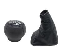 RINKTEEA Gear Knob for O&pel for Corsa C 2001-2006 for TIGRA B 2004-2012 for Combo C 2001-2011 Car Gear Shift Knob Lever Gaiter Boot(2pcs Gear Knob Cover)