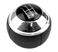 RINKTEEA Gear Shift Knob Shifter Lever Leather Chrome Gear Stick Knob for R50 R52 R53 for Cooper 2001-2008 Manual 5/6 Speed(Black 5 Speed)